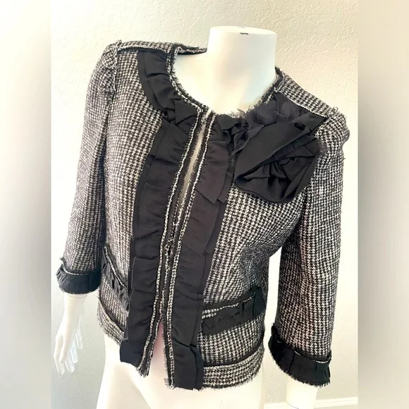 Ann Taylor tweed wool blend jacket size 6P - Picture 1 of 7
